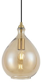 Lampă suspendată modernă aurie cu sticlă ambră - Traditional