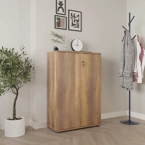 Bibliotecă Adore Rio cu 2 Uși, Cheie și 3 Rafturi, 72 x 109 x 34 cm