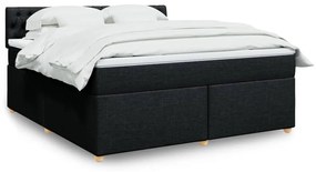 3286768 vidaXL Pat box spring cu saltea, negru, 180x200 cm, catifea