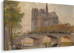 Tablou - Robert William Vonnoh, Notre Dame de Paris, reproducere (90x60 cm)