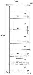 Vitrină Anikka O (Stejar artisan + negru mat). 1124851