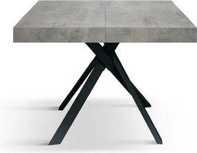 Masă Tifany extensibilă BLAT GRI CIMENT - NEGRU - 95 CM / 90 CM / 77