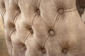 Set 2 scaune Stil Baroc, Catifea, Bej, Lemn, Negru, CASTLE DELUXE