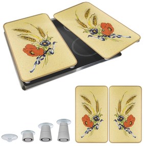 Protecții de aragaz 2 buc. din sticlă temperată 52x30 cm Corn-Flowers - Maximex