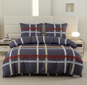 Lenjerie de pat din microfibra TARTAN albastru inchis Dimensiune lenjerie de pat: 2 buc 70 x 80 cm | 160 x 200 cm