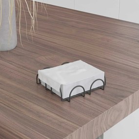 Suport servetele SM022-B, negru, metal, 18x18x2 cm