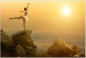 Tablou - Balerină pe stâncă (90x60 cm)