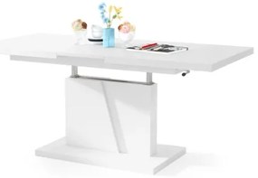 Măsuță de cafea pliabilă cu blat rabatabil NINO alb