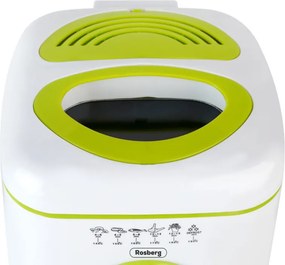 La mâna a doua: Friteuza mini Rosberg , 950W, 1 litru, Termostat, Strat antiaderent, Alb / Verde