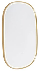 Oglinda de baie aurie cu LED cu dimmer oval - Miral