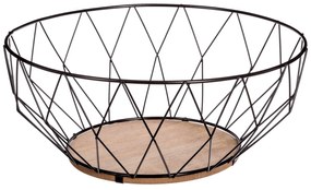 Coș de fructe, metal, negru, Ø 28 cm