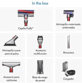 Dyson V11 Fluffy 476550-01 2in1, 185AW, 0.54 litri, 125 000 rpm, Autonomie 60 min, 3 moduri, LCD, Nichel/negru.
