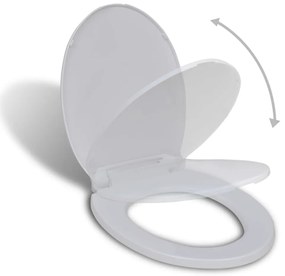 Capac WC cu inchidere silentioasa, alb, oval 1, Alb, oval