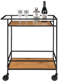 Cărucior de bar cu plăci în decor de stejar Casa Nordic Vita