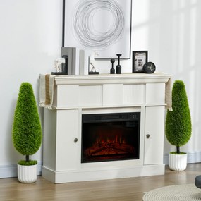 Set 2 Plante Artificiale cu Ghiveci de Ø12x16 cm, Muschi si Ciment, Plante Artificiale de 90cm din PE si Plastic, Verde-Alb HOMCOM | Aosom Romania