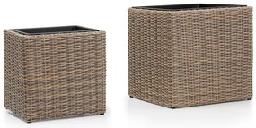 Set ghivece de grădină Bonami Essentials Natural, gri