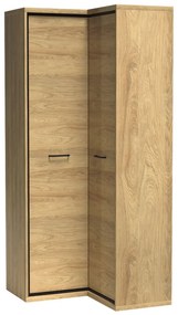 Dulap de haine de colț Sergeda SR14 (hickorya natural + Negru) . 1104887
