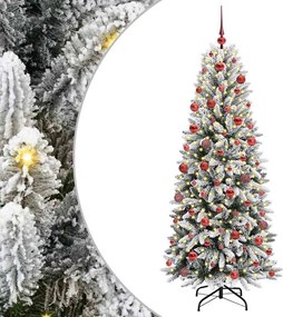 vidaXL Brad de Crăciun artificial cu 300 LED cu suport Alb 180 cm