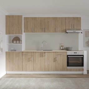 Set haaus V24, Lemn Natural/Alb, Blat Thermo 28 mm, L 280 cm