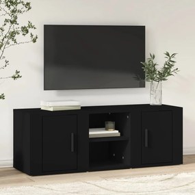 Comoda TV, negru, 100x31,5x35 cm, lemn prelucrat