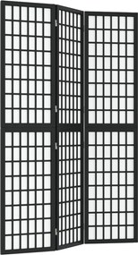vidaXL Paravan pliabil cu 3 panouri, stil japonez, negru, 120x170 cm