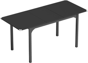 HOMCOM Masă de Grădină Extensibilă pentru 4-6 Persoane cu Picioare din Oțel, 160x70x75 cm, Negru | Aosom Romania