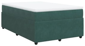 3285635 vidaXL Pat box spring cu saltea, verde închis, 120x200 cm, catifea