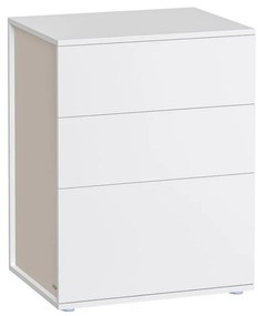 Noptieră RAMONA, 58x35x45 cm, alb mat/bej Vasagle