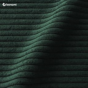 Colțar verde extensibil/cu spațiu de depozitare cu tapițerie din catifea reiată Voltaire – Bobochic Paris