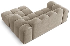 Colțar maro deschis cu tapițerie din chenille (cu colț pe partea dreaptă/cu șezlong) Treno – Cosmopolitan Design