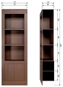 Bibliotecă maro din lemn de pin 78x230 cm Yumi – BePureHome