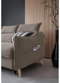 Colțar maro deschis extensibil cu tapițerie din catifea (cu colț pe partea stângă ) Sweet Harmony – Miuform