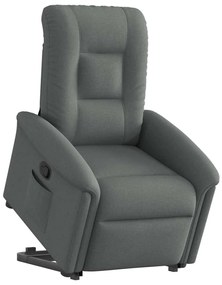 vidaXL Fotoliu rabatabil cu ridicare pe verticală, gri închis, textil