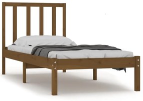 Cadru de pat, maro miere, 90x200 cm, lemn masiv de pin maro miere, 90 x 200 cm