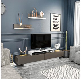Mobilier living Lusalona (alb + maro). 1107305