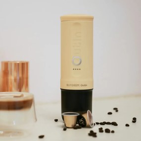Espressor portabil BUYDEEM Outin Nano OTEM-01, 7500 mAh, 20 bar, 50 ml, 12/24V, Incarcare USB Type-C, Cafea macinata si capsule, Galben