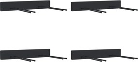 vidaXL Rafturi depozitare scule de grădină, de perete 4 buc negru oțel