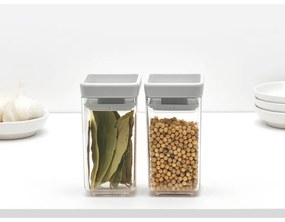 Set 2 borcane pentru condimente Brabantia Tasty+ Stackable 1008884, 150 ml, Fara BPA, Capac, Transparent/Gri deschis