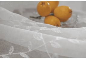 Perdea alba VINTORA cu model de frunze 140x250 cm Agatat: Inele metalice