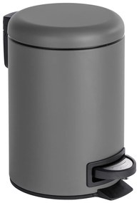 Coș de baie LEMAN MATT, recipient pentru gunoi, 3 l, WENKO, gri