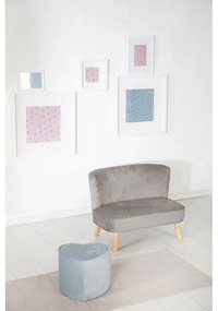 Canapea pentru copii gri deschis cu tapițerie din catifea 70 cm Lil Sofa – Roba