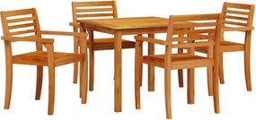 vidaXL Set de masă pentru grădină 5 pcs Maro Lemn Solid de Acacia