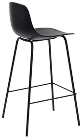 Scaun de bar negru din plastic (înălțime șezut 67,5 cm) Whitby – Unique Furniture