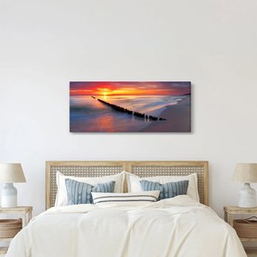 Tablou - Apus de soare, Marea Baltică, Polonia (120x50 cm)