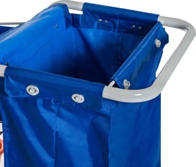 HOMCOM Carucior de Curatare Profesional cu 4 Galeti 18L / 6L Albastru si Portocaliu | Aosom Romania