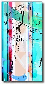 Ceas de perete din sticla vertical Arta de culoare grafică
