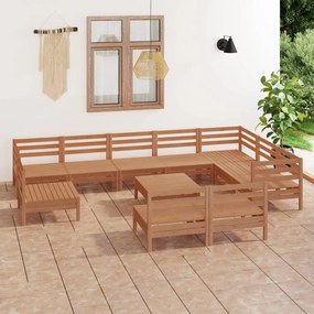 3083072 vidaXL Set mobilier grădină, 11 piese, maro miere, lemn masiv de pin