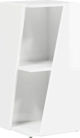 vidaXL Raft lateral Alb lucios 33 x 32 x 70,5 cm Lemn compozit