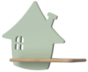 Aplică LED cu raft pentru copii HOUSE LED/4W/230V verde/lemn