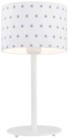 Veioza/Lampa de masa pentru camera copii MAGIC alba cu stele gri